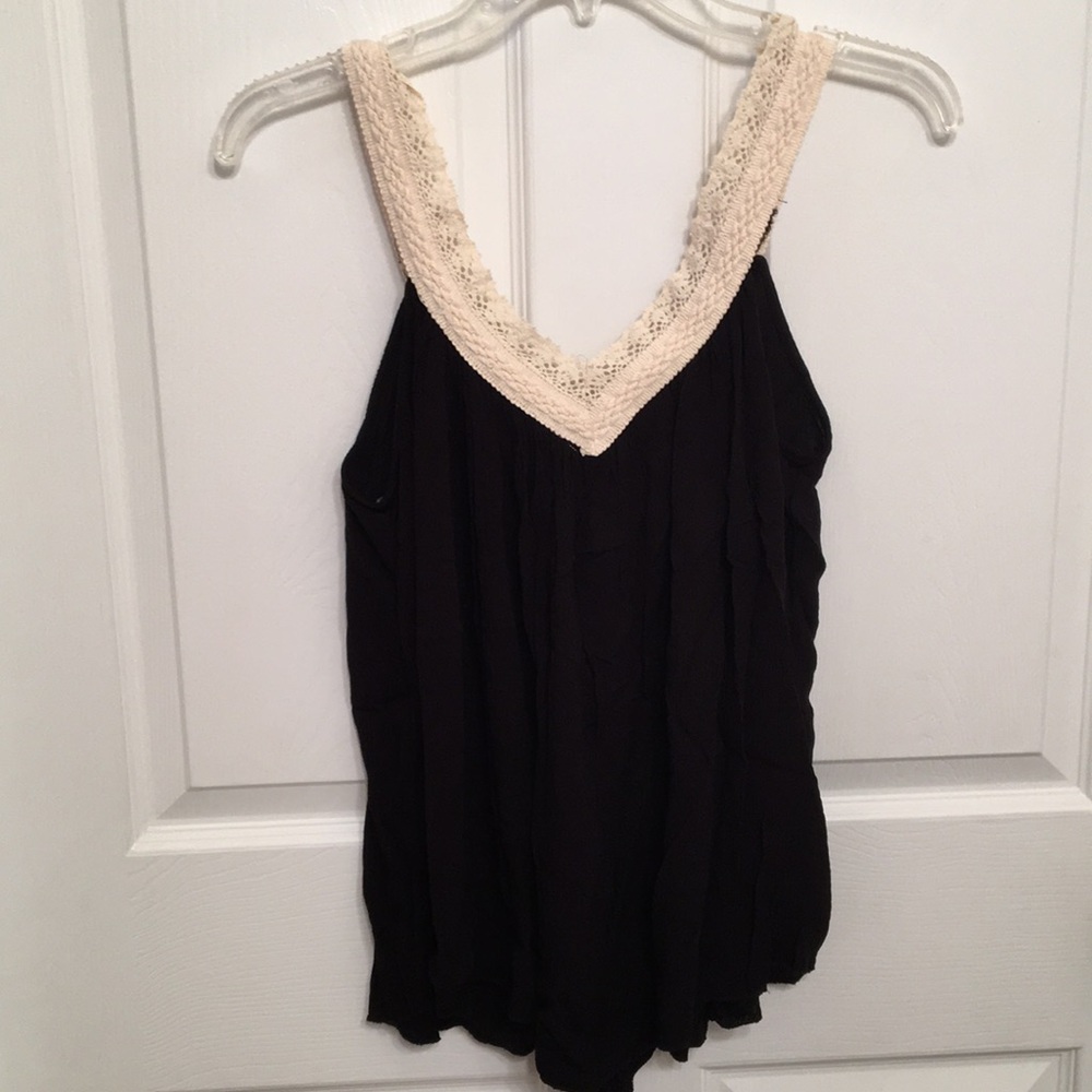 Black/cream tank top
